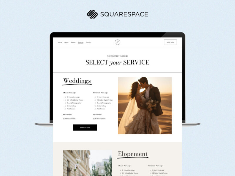Yvonne - Squarespace Website Template for Photographers
