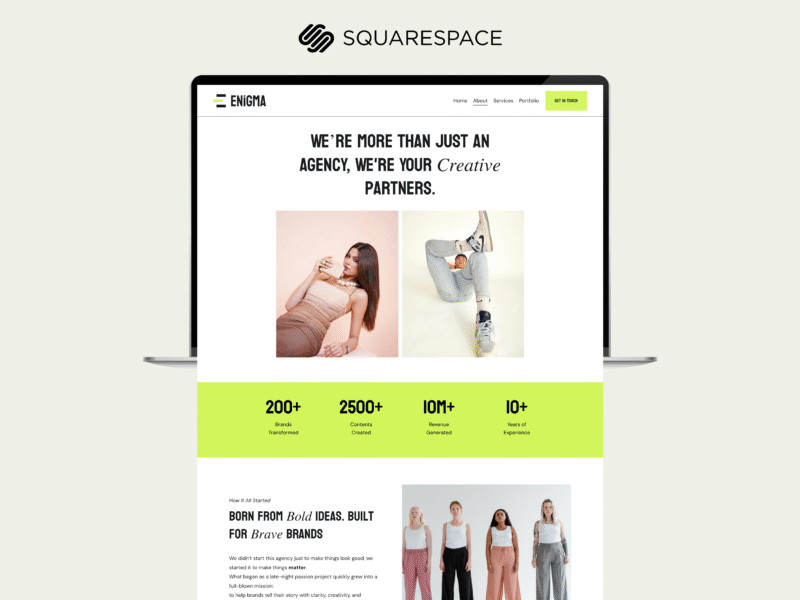 Enigma Creatives — A Bold & Modern Squarespace Template for Creative Entrepreneurs and Service-Based Businesses