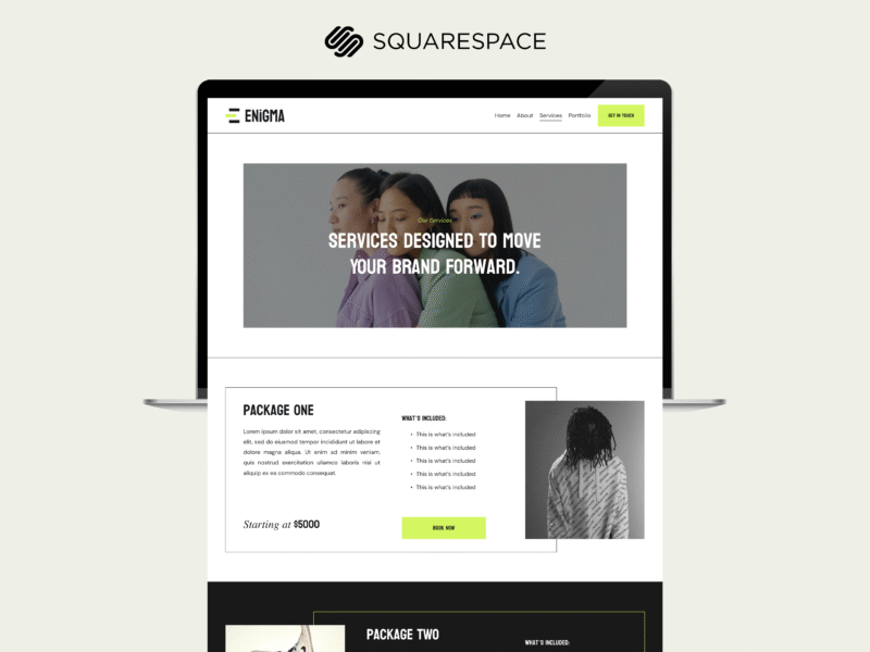 Enigma Creatives — A Bold & Modern Squarespace Template for Creative Entrepreneurs and Service-Based Businesses