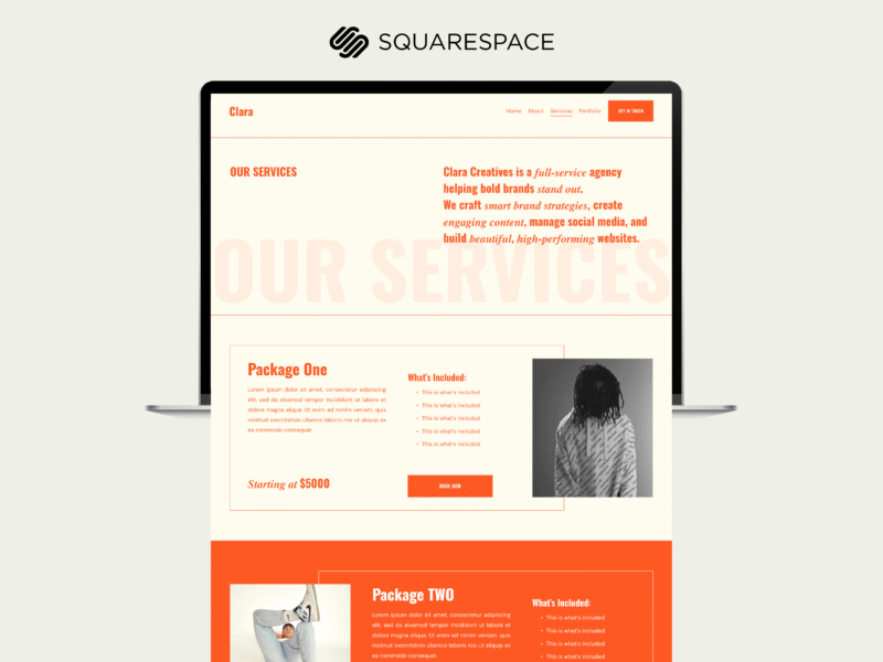 Clara Creatives - Squarespace template